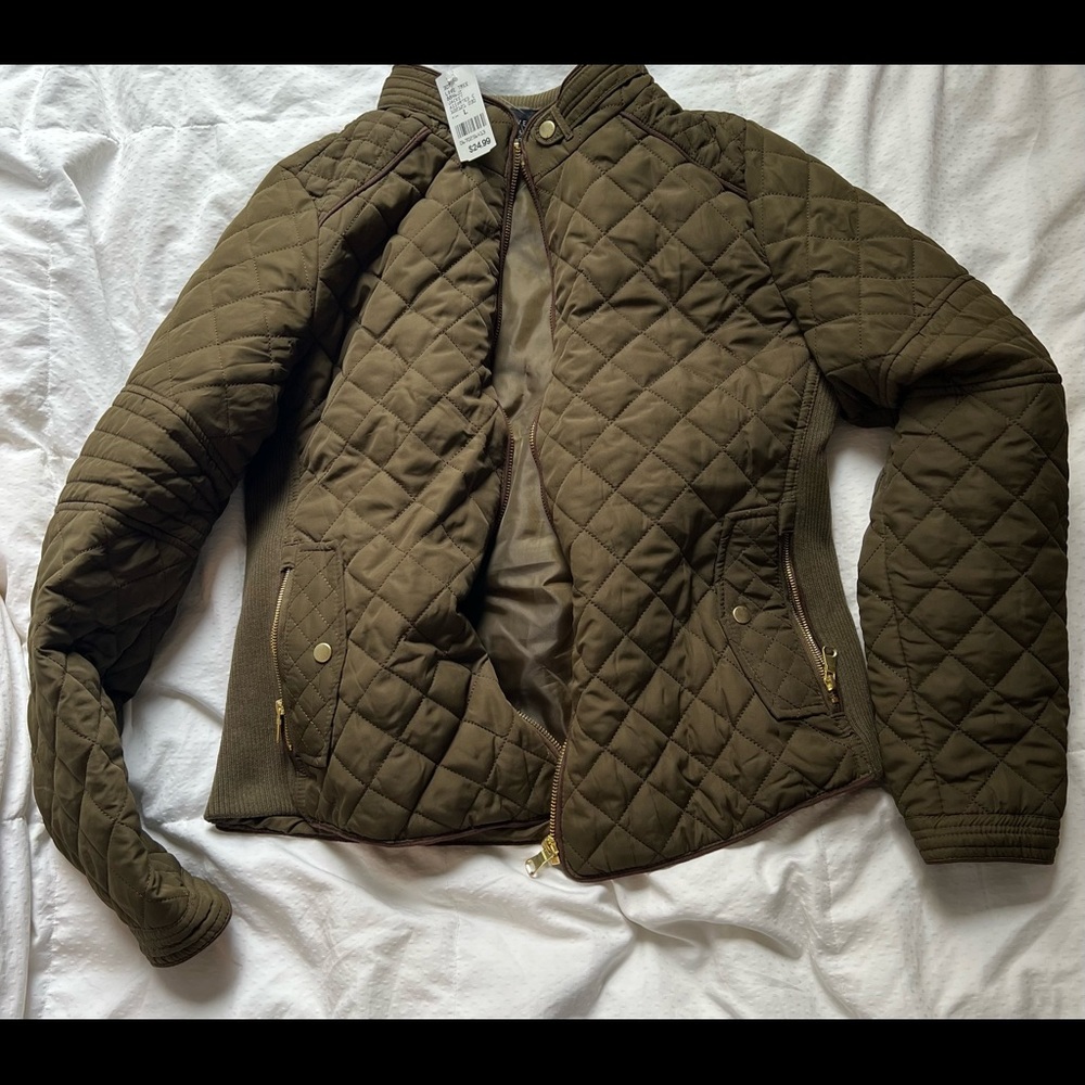 olive jacket, local colorado mall brand (Q), Size L